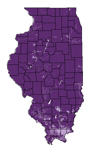 This map shows the soil pH suitability of this crop in the state of Illinois.