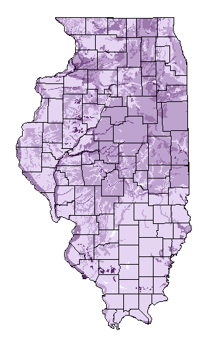 This map shows the soil pH suitability of this crop in the state of Illinois.