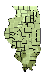 This map shows the growing days suitability of this crop in the state of Illinois.