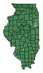 This map shows the overall suitability of this crop in the state of Illinois.