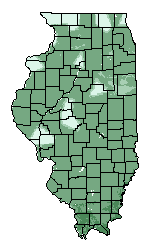 This map shows the overall suitability of this crop in the state of Illinois.