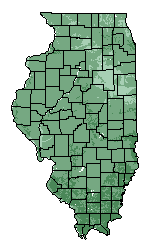 This map shows the overall suitability of this crop in the state of Illinois.