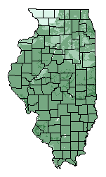 This map shows the overall suitability of this crop in the state of Illinois.