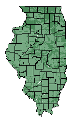 This map shows the overall suitability of this crop in the state of Illinois.