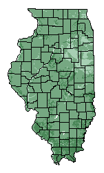 This map shows the overall suitability of this crop in the state of Illinois.