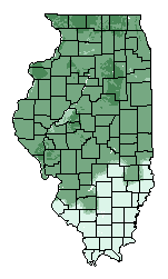 This map shows the overall suitability of this crop in the state of Illinois.