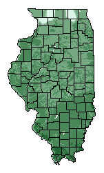 This map shows the overall suitability of this crop in the state of Illinois.