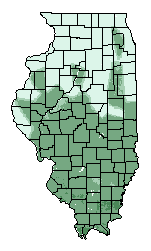 This map shows the overall suitability of this crop in the state of Illinois.