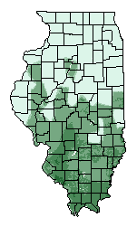 This map shows the overall suitability of this crop in the state of Illinois.