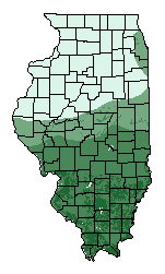 This map shows the overall suitability of this crop in the state of Illinois.