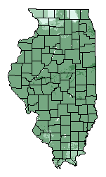 This map shows the overall suitability of this crop in the state of Illinois.