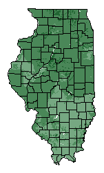 This map shows the overall suitability of this crop in the state of Illinois.