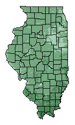 This map shows the overall suitability of this crop in the state of Illinois.