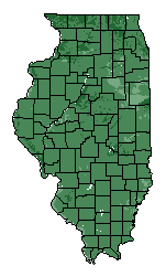 This map shows the overall suitability of this crop in the state of Illinois.