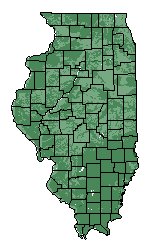 This map shows the overall suitability of this crop in the state of Illinois.