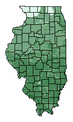 This map shows the overall suitability of this crop in the state of Illinois.