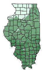 This map shows the overall suitability of this crop in the state of Illinois.