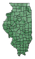 This map shows the overall suitability of this crop in the state of Illinois.