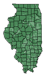 This map shows the overall suitability of this crop in the state of Illinois.