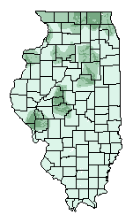 This map shows the overall suitability of this crop in the state of Illinois.