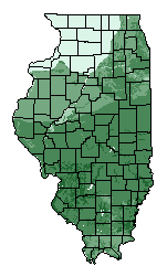 This map shows the overall suitability of this crop in the state of Illinois.