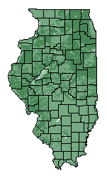 This map shows the overall suitability of this crop in the state of Illinois.