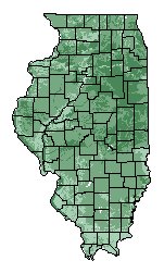 This map shows the overall suitability of this crop in the state of Illinois.