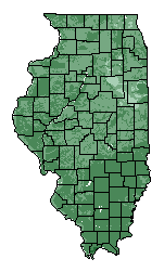 This map shows the overall suitability of this crop in the state of Illinois.