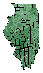 This map shows the overall suitability of this crop in the state of Illinois.