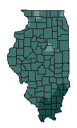 This map shows the precipitation suitability of this crop in the state of Illinois.