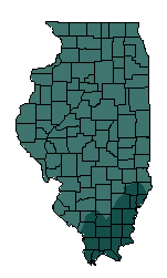 This map shows the precipitation suitability of this crop in the state of Illinois.