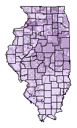This map shows the soil pH suitability of this crop in the state of Illinois.