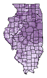 This map shows the soil pH suitability of this crop in the state of Illinois.