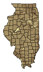 This map shows the soil texture suitability of this crop in the state of Illinois.