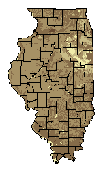 This map shows the soil texture suitability of this crop in the state of Illinois.