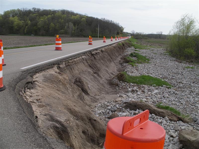 Flood Damage on Route 26 near Richland Creek, Woodford County, Illinois, 4/29/2013 IMGP3550