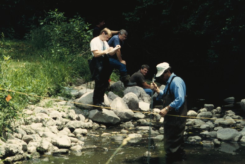 Staff Collect Habitat Data, Waukegan River wauk 0008
