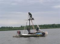 Vibrocore rig on water