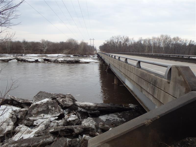 Warner Bridge on the Kankakee River 3/11/2014 after February Ice Jam P3110014