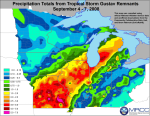 Map of rainfall from Hurricane Gustav - Midwestern Regional Climate Ctr
