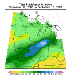 Rains across Midwest from tropical system Ike