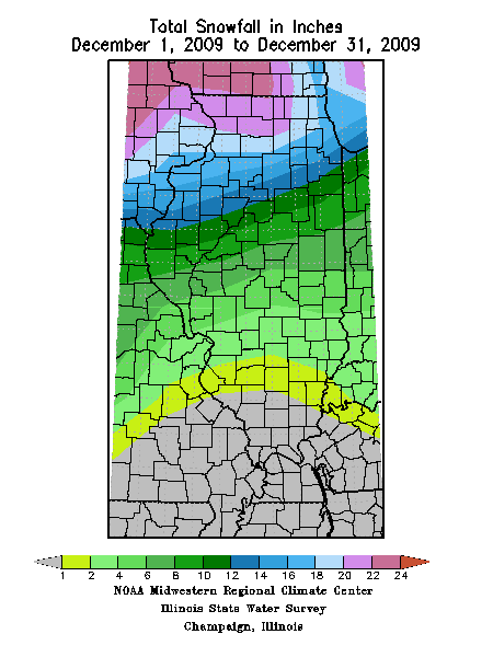 Climate Events Of 2009 Illinois State Climatologist Office The Statewide Average Precipitation For December Was 4 11 Inches 1 42 And 53 Percent Above Normal Here Are Maps 2009 Temperature