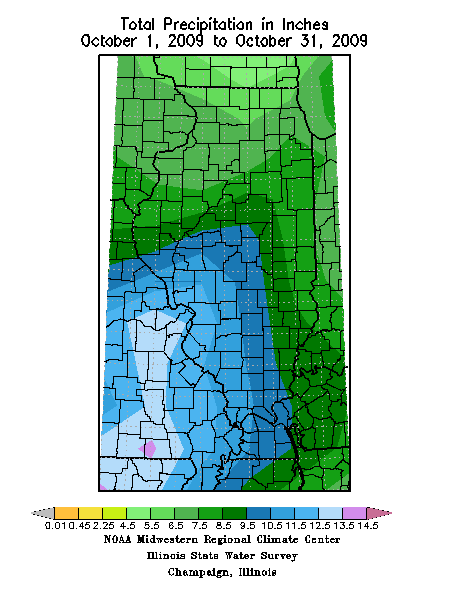 Illinois Rainfall in October