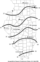 Winter dewpoint temperature for Illinois