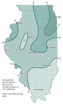 Autumn windspeeds for Illinois