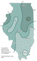 Spring windspeeds for Illinois